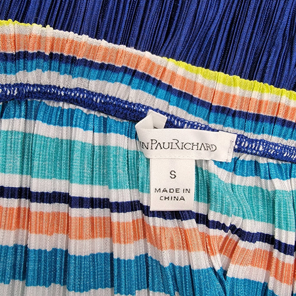NWT John Paul Richard Striped Plisse Midi Skirt - Size S - Picture 6 of 6